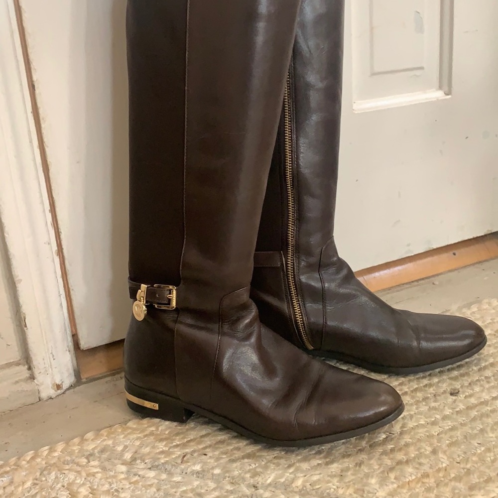 Michael Kors brown leather boots